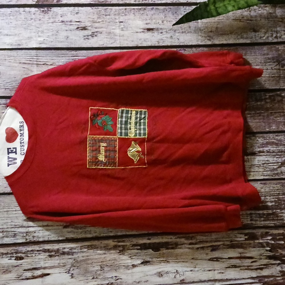 Vintage "Deck The Halls" Xmas sweater Sz 1x